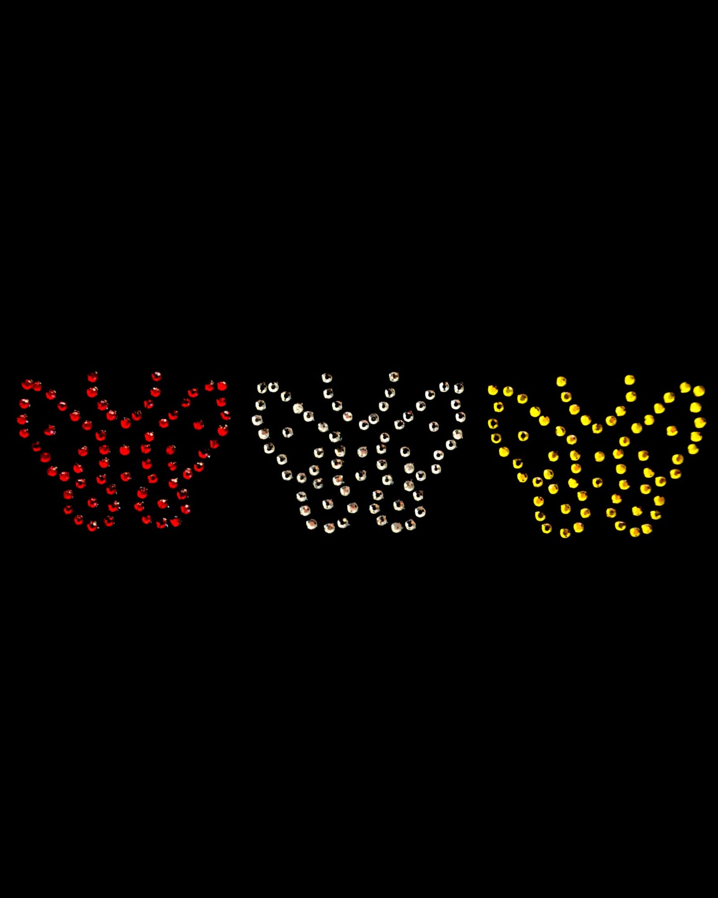 ✨ Oeteldonk Rhinestone Vlindertjes Klein – Strass Bling Patch 3 stuks