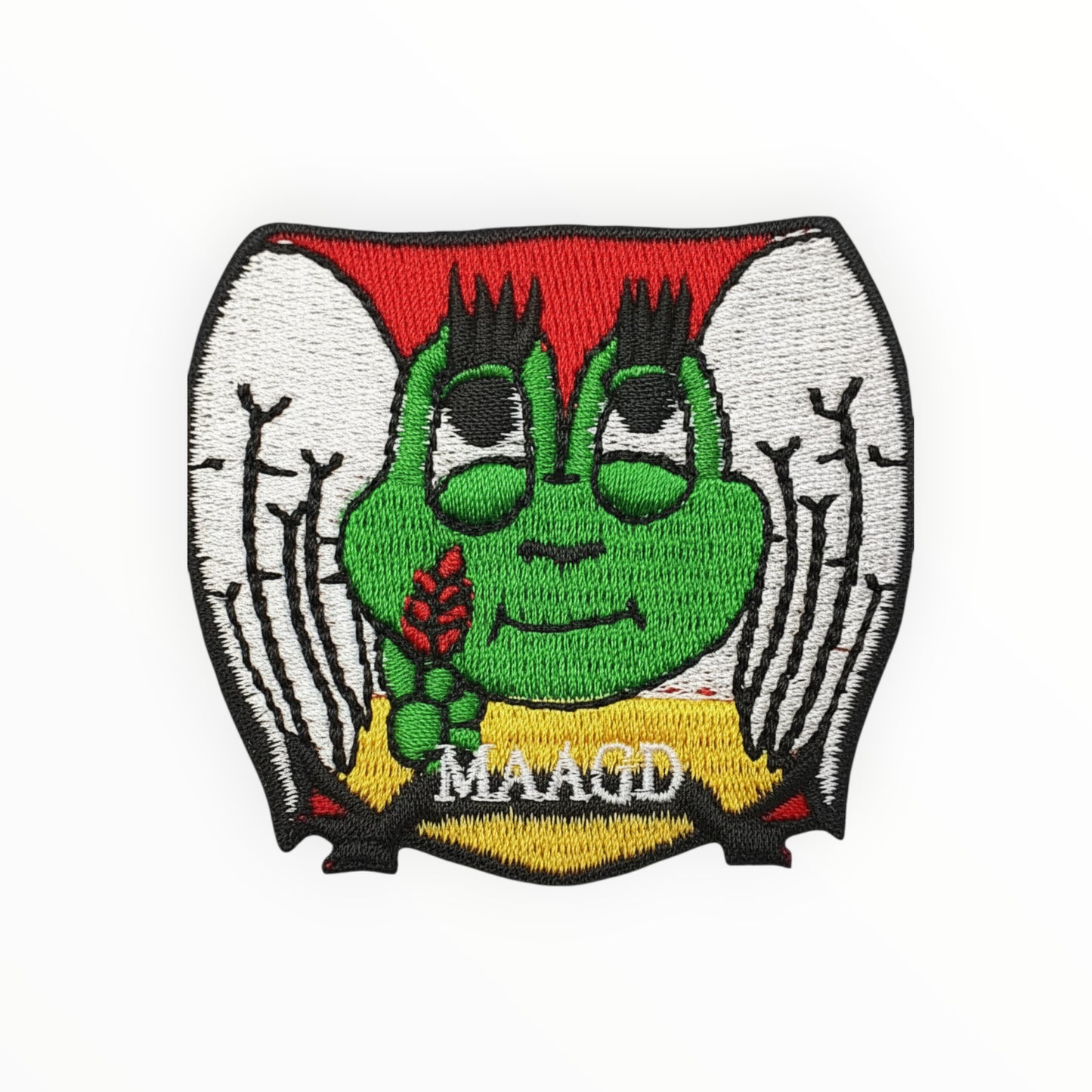 Sterrenbeeld patch Maagd (Virgo) met rustige, heldere en gedetailleerde stijl.