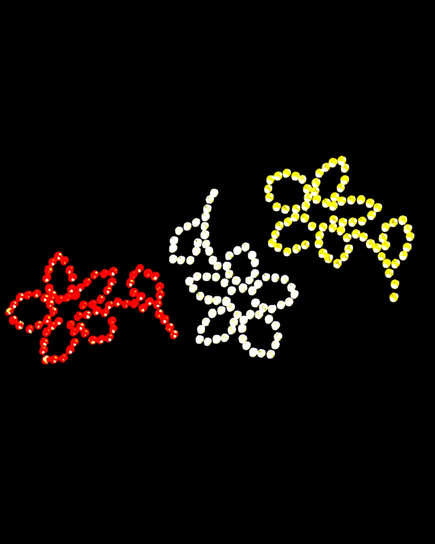 ✨ Oeteldonk Rhinestone Bloempjes met Steeltje – Strass Bling Patch 3 stuks