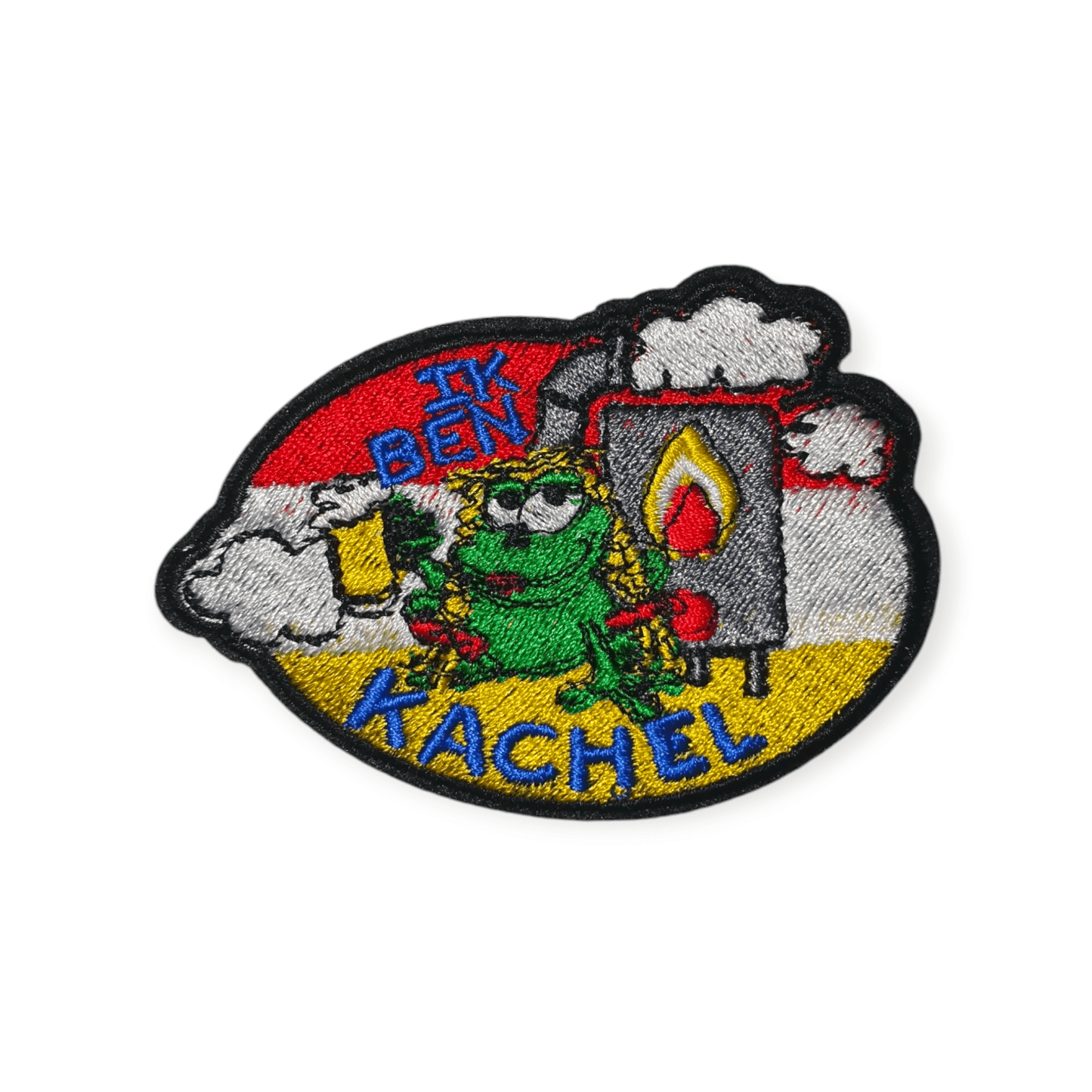 Oeteldonk Borduur embleem "Ik ben kachel" rwg - Oetel.club