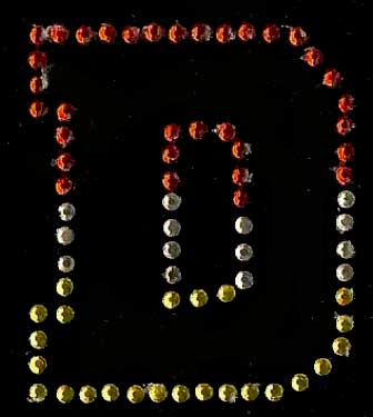 Oeteldonk Oeteldonk strass applicatie alfabet rood, wit, geel 4cm hoog open letter D rwg - Oetel.club