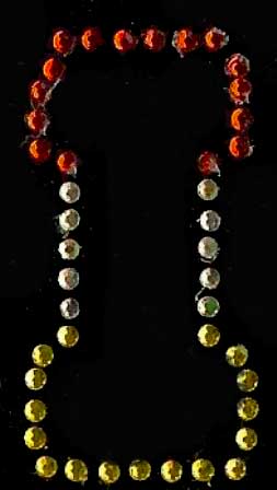 Oeteldonk Oeteldonk strass applicatie alfabet rood, wit, geel 4cm hoog open letter I rwg - Oetel.club