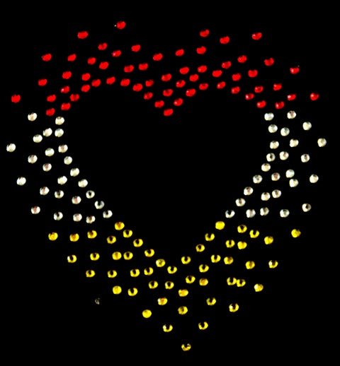 Oeteldonk Oeteldonk strass applicatie hartje in sterrenspray rood,wit,geel rwg - Oetel.club