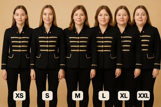 Dames Carnavalsjasje Militaire Stijl Zwart Met Goud