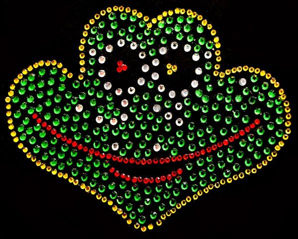 Oeteldonk ✨ Oeteldonk Rhinestone Kikker Kupke Groot – Strass Bling Patch 10,5 × 8 cm rwg - Oetel.club