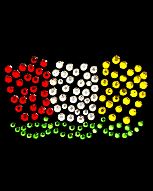 Oeteldonk ✨ Oeteldonk Rhinestone Tulpjes – Strass Bling Patch Rood Wit Geel rwg - Oetel.club