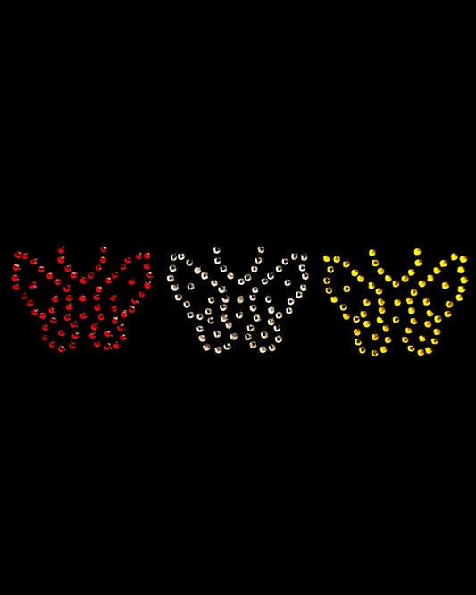 Oeteldonk ✨ Oeteldonk Rhinestone Vlindertjes Klein – Strass Bling Patch 3 stuks rwg - Oetel.club