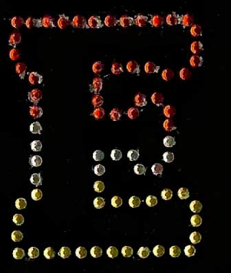 Oeteldonk Oeteldonk strass applicatie alfabet rood, wit, geel 4cm hoog open letter E rwg - Oetel.club