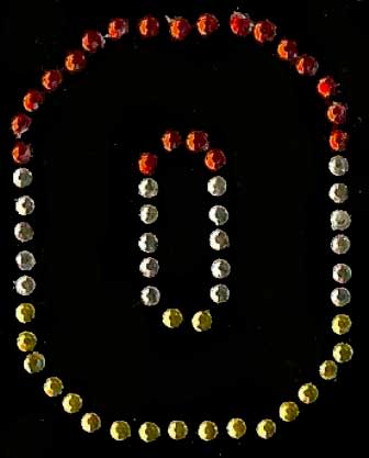 Oeteldonk Oeteldonk strass applicatie alfabet rood, wit, geel 4cm hoog open letter O rwg - Oetel.club