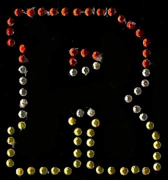 Oeteldonk Oeteldonk strass applicatie alfabet rood, wit, geel 4cm hoog open letter R rwg - Oetel.club