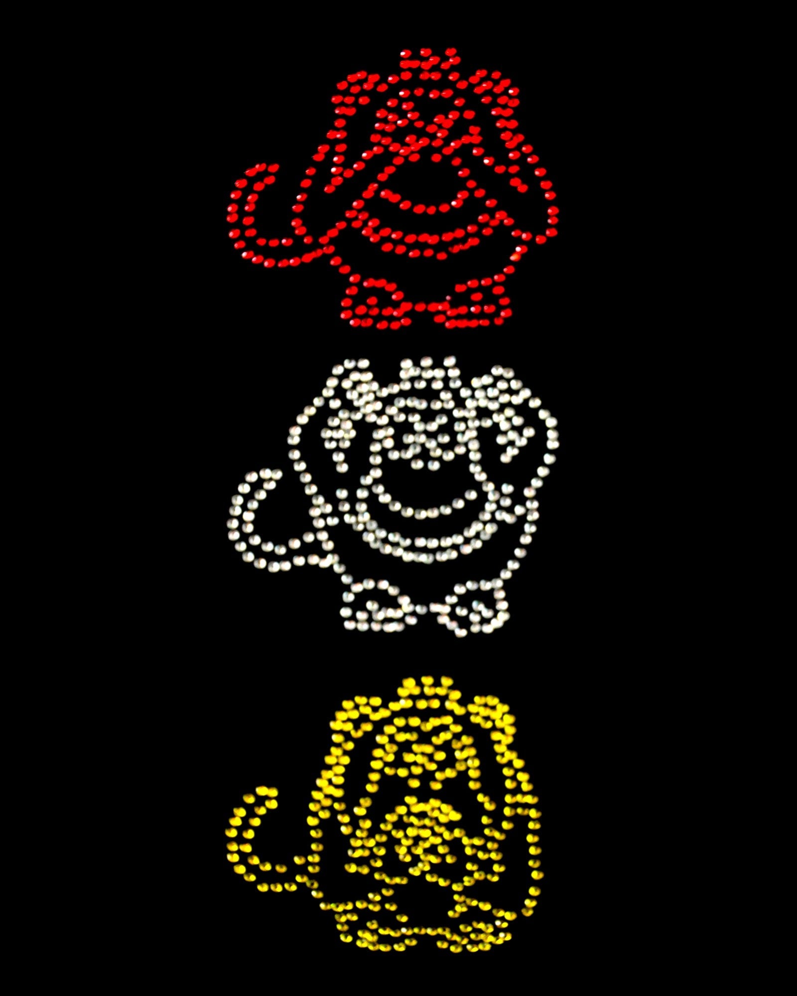 Oeteldonk Oeteldonk strass applicatie horen, zien, zwijgen 7cmx18cm rwg - Oetel.club