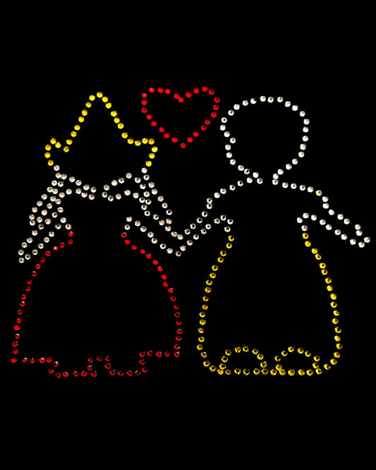 Oeteldonk Oeteldonk strass applicatie Knillis en Hendrien 10cmx12cm rwg - Oetel.club