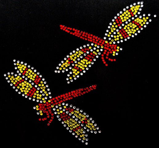 Oeteldonk Oeteldonk strass applicatie libelle's 2x oetelse kleuren rwg - Oetel.club