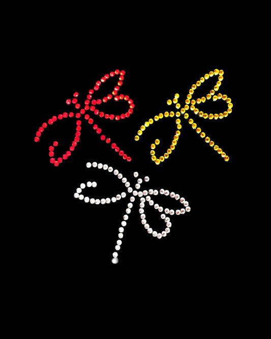 Oeteldonk Oeteldonk strass applicatie libelle's 3x oetelse kleuren rwg - Oetel.club