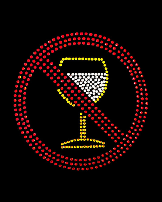 Oeteldonk Oeteldonk strass applicatie Oeteldonks wijn verbod rood, wit, geel 9cm rwg - Oetel.club