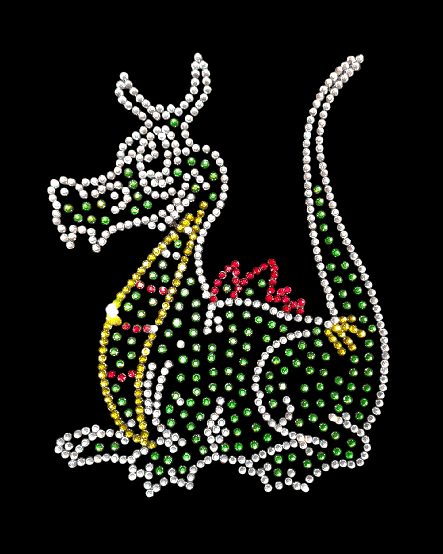 Oeteldonk Oeteldonk strass applicatie Oeteldonkse draak rood, wit, geel, groen 8cmx11cm rwg - Oetel.club