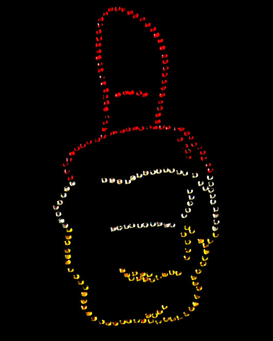 Oeteldonk Oeteldonk strass applicatie Oeteldonkse duim rood, wit, geel 10cmx5,5cm rwg - Oetel.club