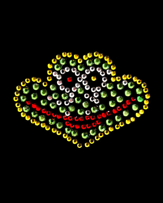 Oeteldonk Oeteldonk strass applicatie Oeteltje happy kupke 5.5x4cm rwg - Oetel.club