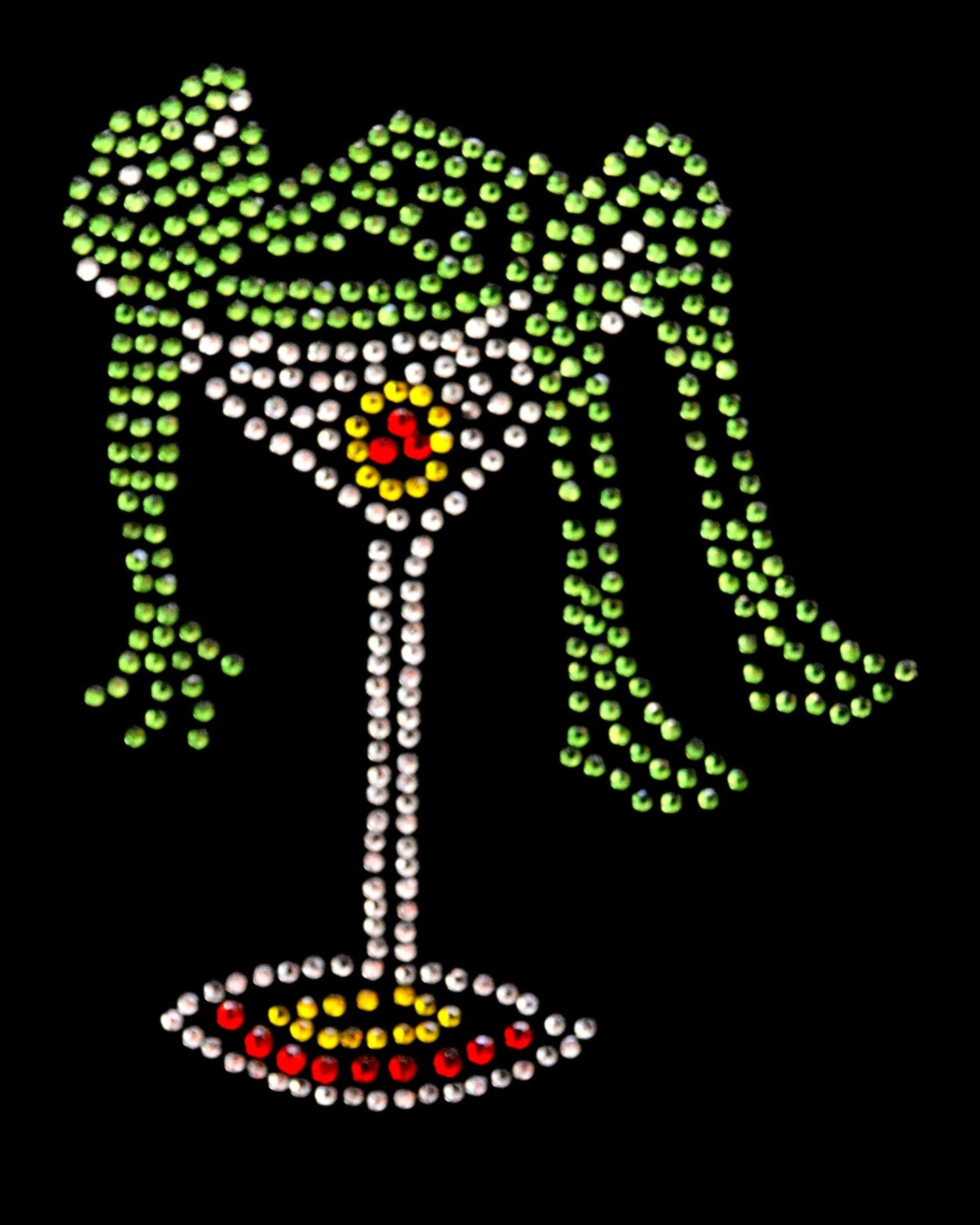 Oeteldonk Oeteldonk strass applicatie Oeteltje met unne spijker in derre kop rood, wit, groen 10cmx8,5cm rwg - Oetel.club