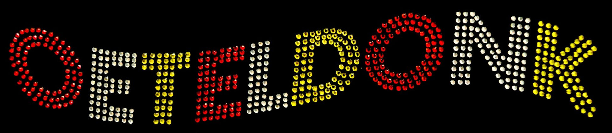 Oeteldonk Oeteldonk strass applicatie tekst Oeteldonk wave dicht met tekst ooit 26cmx9cm rwg - Oetel.club