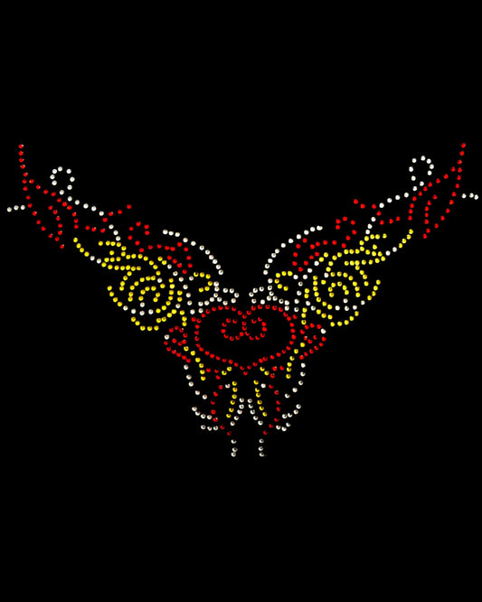 Oeteldonk Oeteldonk strass applicaties Oeteldonks collier rood, wit, geel 28cmx20cm rwg - Oetel.club