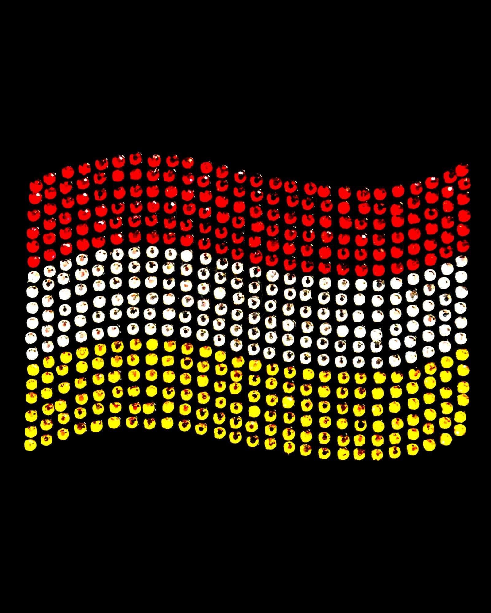 Oeteldonk Oeteldonk strass strijkembleem vlag golf 7cmx4cm rood, wit, geel rwg - Oetel.club