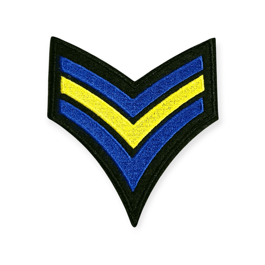 Oeteldonk sergeants streep Blauw - geel rwg - Oetel.club