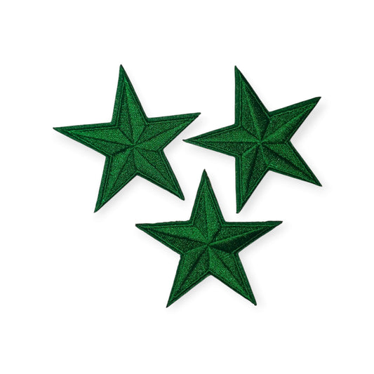 Oeteldonk Setje sterren emblemen donker groen per 3 stuks rwg - Oetel.club
