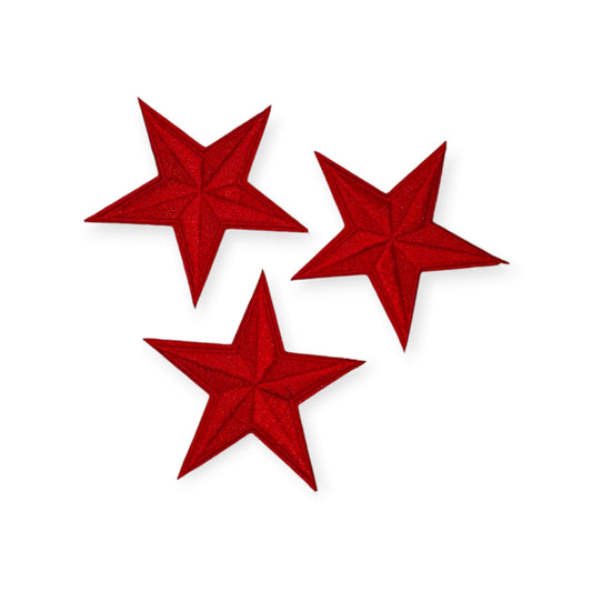 Oeteldonk Setje sterren emblemen rood per 3 stuks rwg - Oetel.club