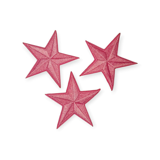 Oeteldonk Setje sterren emblemen roze per 3 stuks rwg - Oetel.club