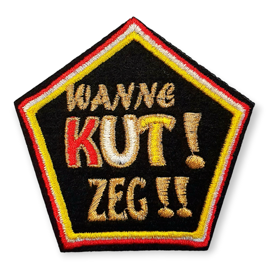 oeteldonk embleem wanne kut zeg rwg rood wit geel humor patch 🤣🔥❤️🤍💛